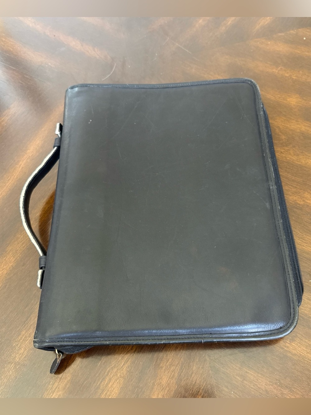 Coach Vintage 80s Black Leather Zippered Portfolio case